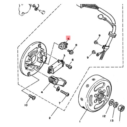 coil pulser rxking rxk rx king original ygp 1MF-85580-V0