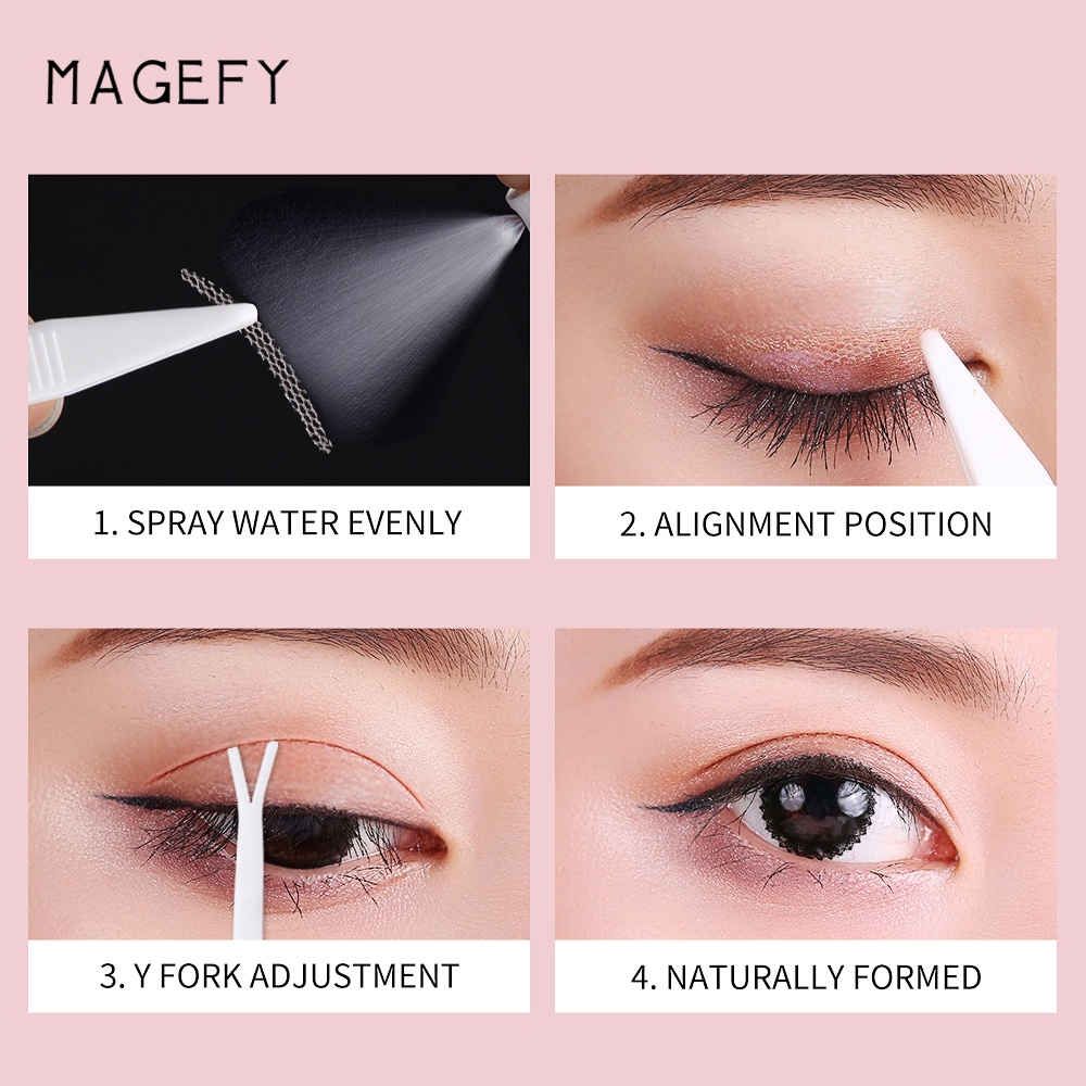 MAGEFY 360Pcs Kelopak Mata Scott Mata Double Eyelid Ganda Perekat Stiker Semprotan Air Bebas Lem Tak Terlihat 3046