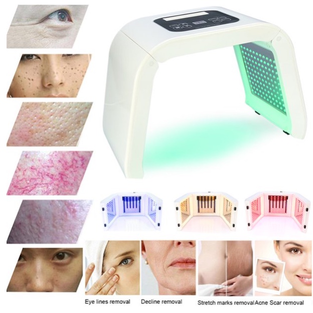 MASKER LED PDT LIGHT 7 WARNA  OMEGA LIGHT Remove Acne Remove Freckles Remove Pimples Fine Pores Photorejuvenation Beauty Salon Quality  Korean Design