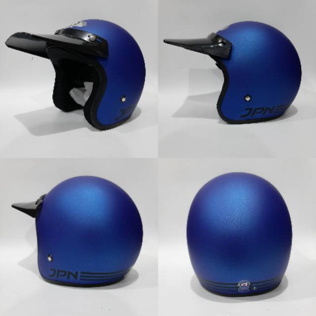 Helm Jpn retro Dark Blue Dof pet panjang