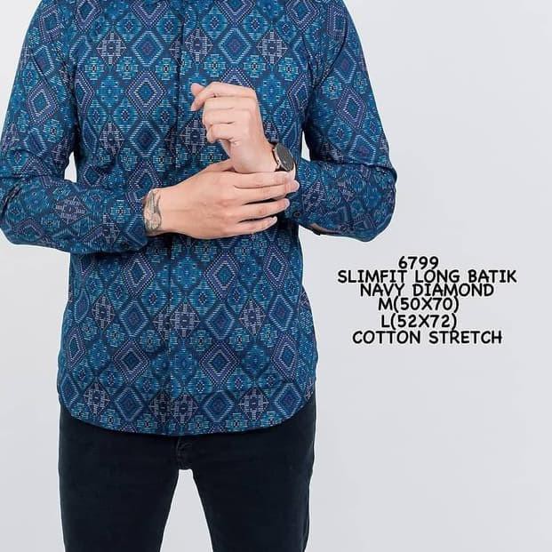 『branded』 xv-867 MURAH PAKAIAN ATASAN PRIA ORIGINAL Hem Baju Batik Pria Lengan Panjang Prodo Perak M