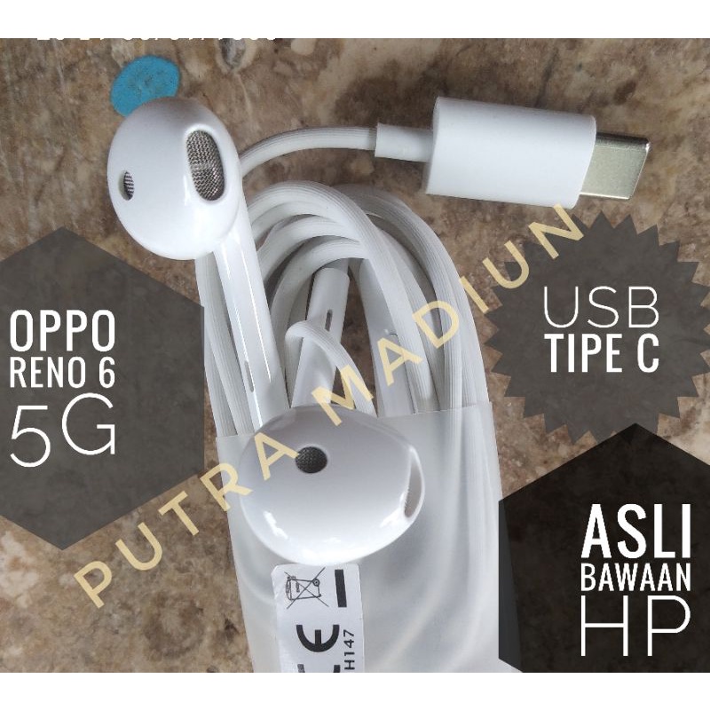 headset asli ori original cabutan Copotan bawaan HP Oppo Reno 6 5g find X Usb tipe c headset tipe c 