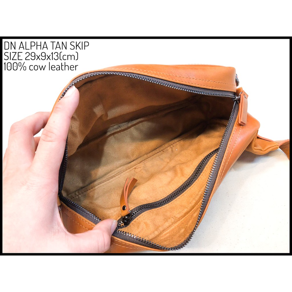 tas kulit bumbag diego nigno original tan skip alpha tas cowok tas pria tas pinggang