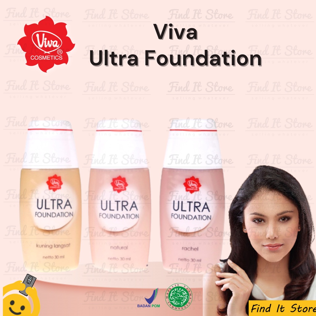 Viva Ultra Foundation 30ml | Liquid Foundation Alas Bedak Cair BPOM 30ml