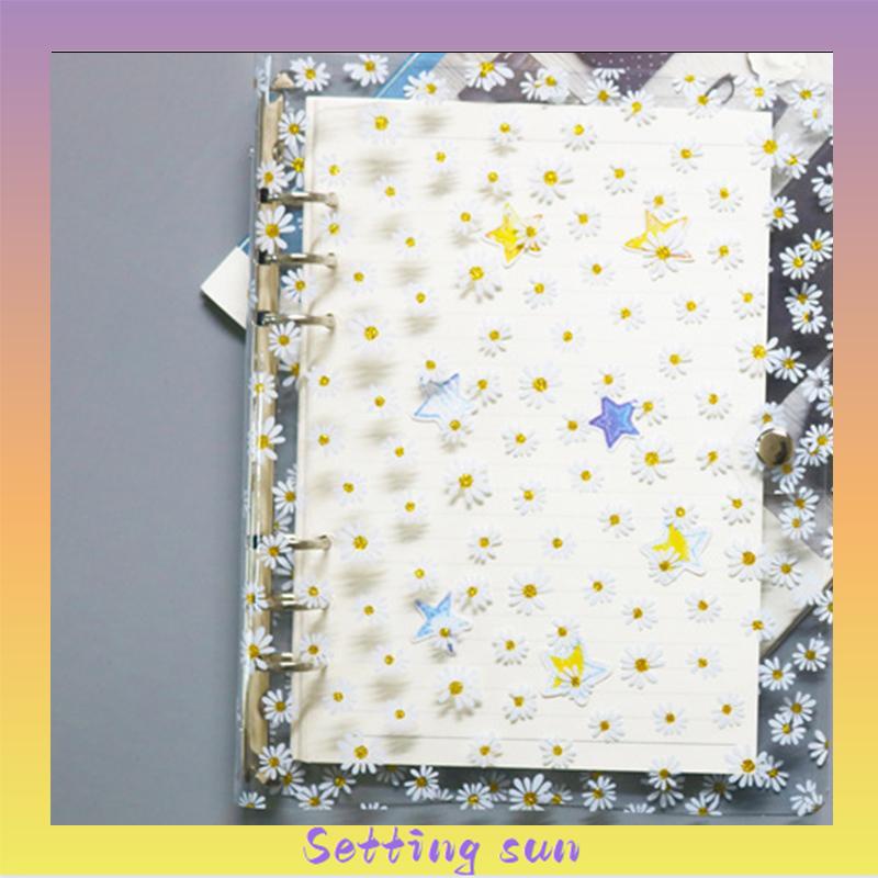 Buku Notebook / Catatan / Diary A6 Cover PVC Transparan Motif Bunga Daisy  TN