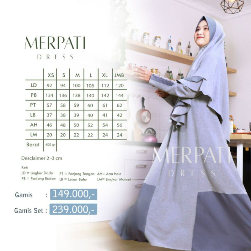 Merpati Dress Wanoja Hijab Gamis Terbaru Ori