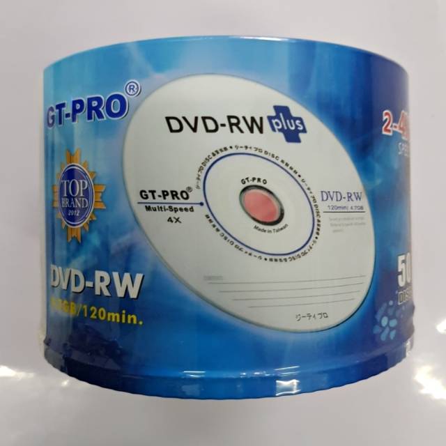 DVDRW BLANK DVDRW GTPRO PLUS DVD-RW GT-PRO PLUS 50 PCS RESMI