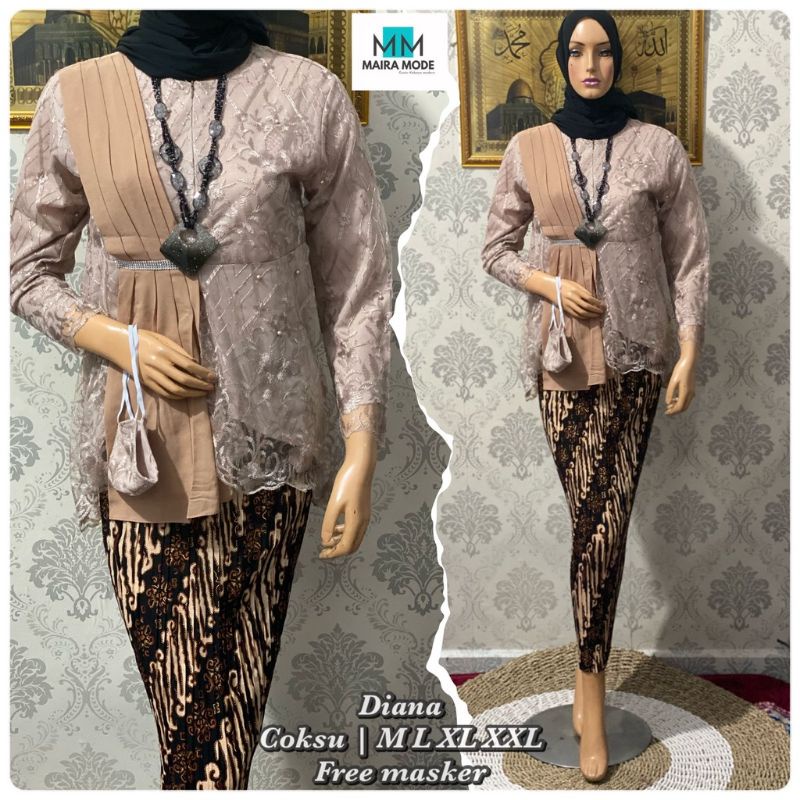 Setelan kebaya aurora selendang lilac//kebaya lilac//kebaya terbaru//kebaya seragam