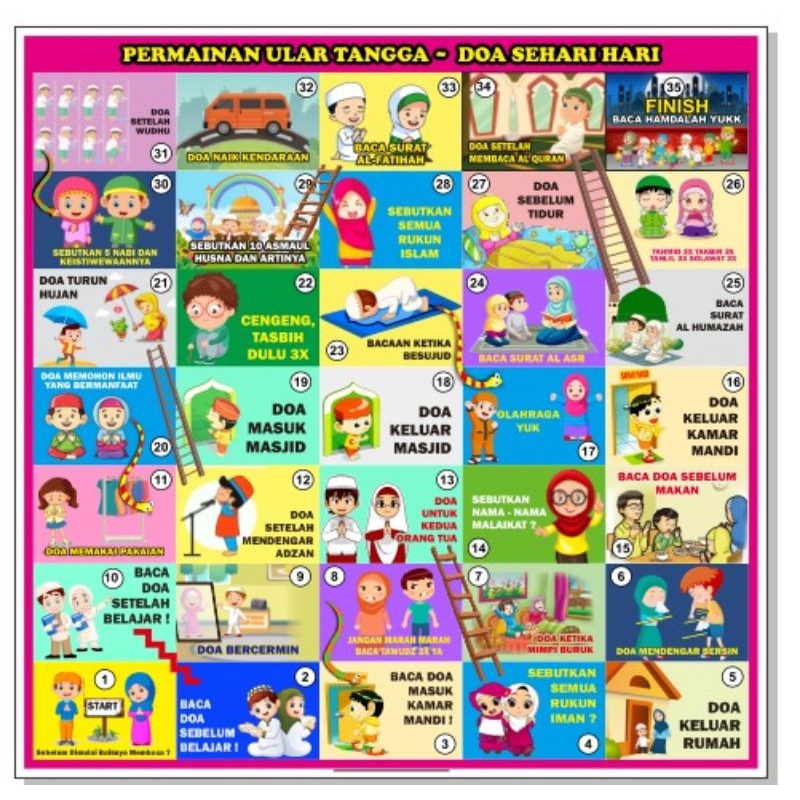1,5x1 meter playmat ular Tangga doa sehari-hari playgame playboard Playground Montessori matras main