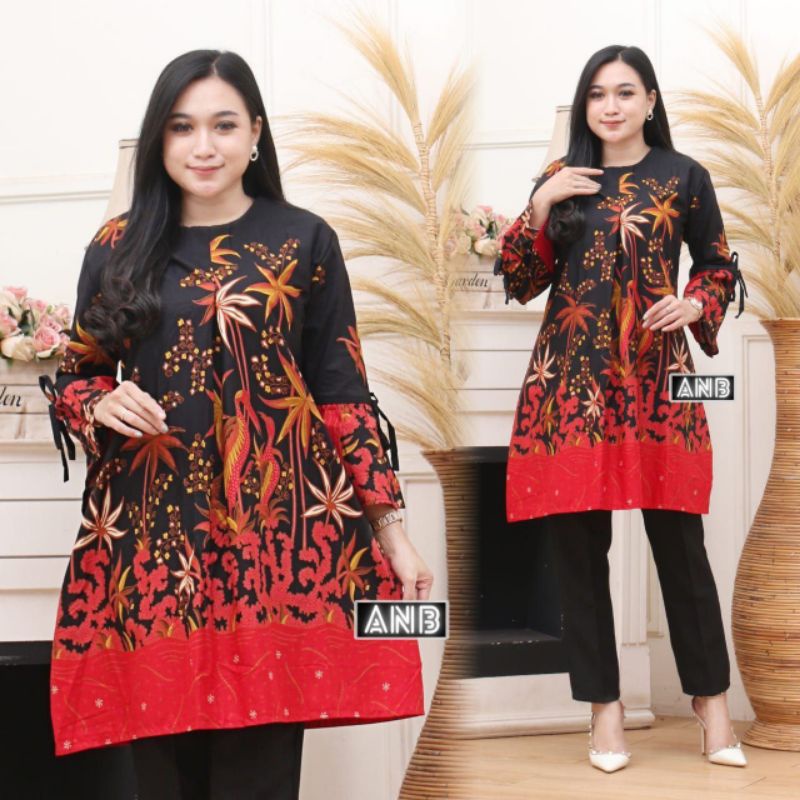 TUNIK BATIK CANTIK DAN ELEGAN MODEL TERBARU 2023 BAJU BATIK WANITA KANTOR BUSUI ATASAN TUNIK BATIK J