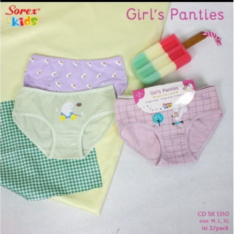 Celana Dalam segitiga Anak perempuan sorex kids 1301 dan 1310 isi (2 pcs)