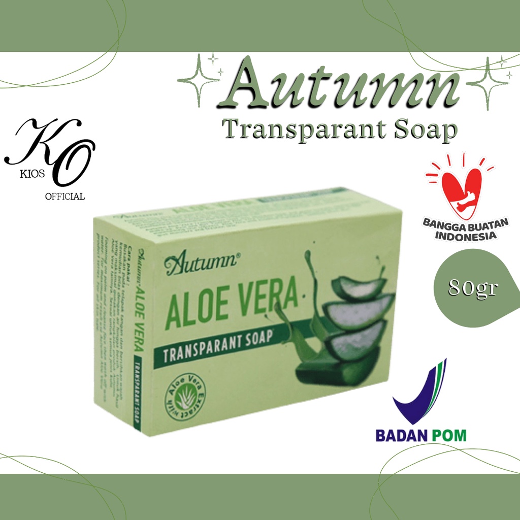 Autumn aloe vera transparant soap / Sabun Cuci Wajah 80gr