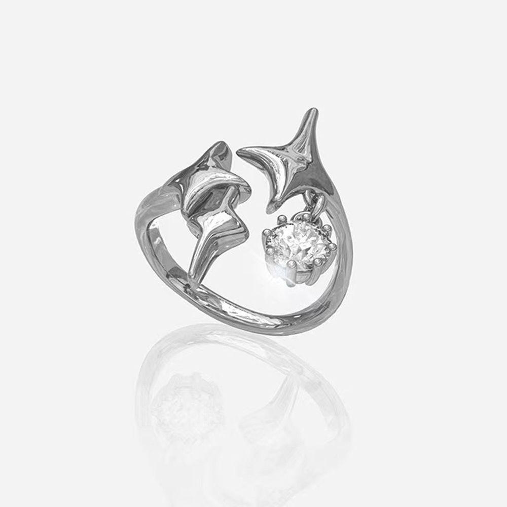 Preva Cincin Punk Warna Silver Punk Asli Alloy Adjustable