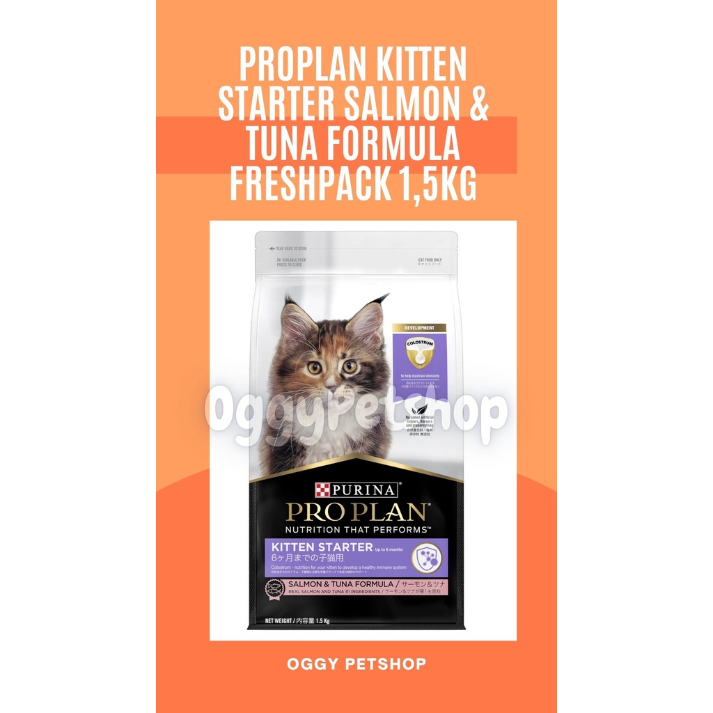 PROPLAN Kitten Starter Salmon &amp; Tuna Formula Pro Plan  Makanan Kucing Freshpack 1.5 Kg