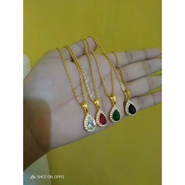 kalung nori medan pjg45cm liontin permata sepuhan ems24k bisa di sepuh kembali bila kusam