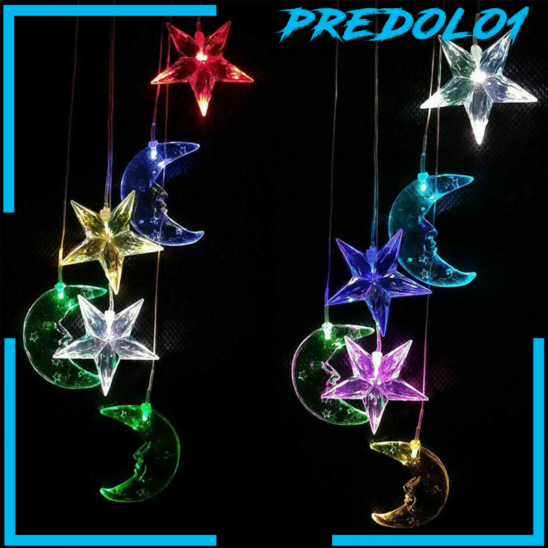 (Predolo1) Wind Chimes / Genta Angin Tenaga Surya Berubah Warna Untuk Taman / Outdoor