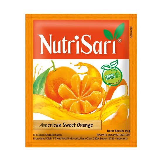 

Nutri sari America sweet Orange dan Jeruk peras 1 renceng (10 x 14gr)