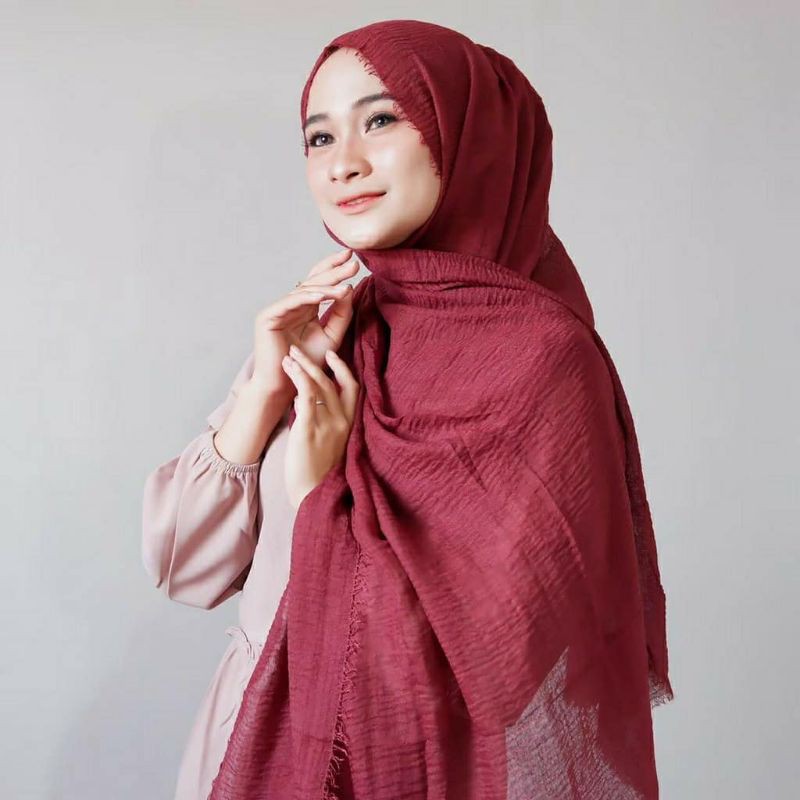 Pashmina crinkle ORI Turkey / Pashmina Kusut ombre rawis LAVANYA AZARA Negro Supreme