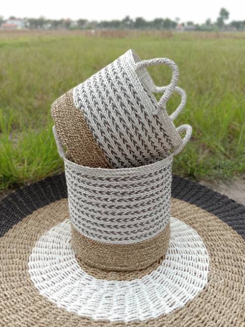 Keranjang Anyaman / Tempat Penyimpanan / Seagrass 2 pcs BIG SIZE