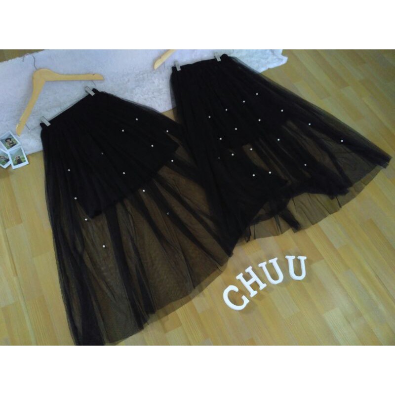 DARALINE SKIRT KOREAN BLACK TILE