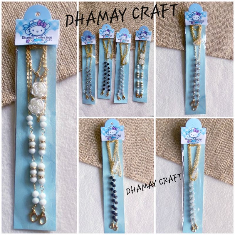 2 in 1 Strap Kalung & Konektor Masker Mawar