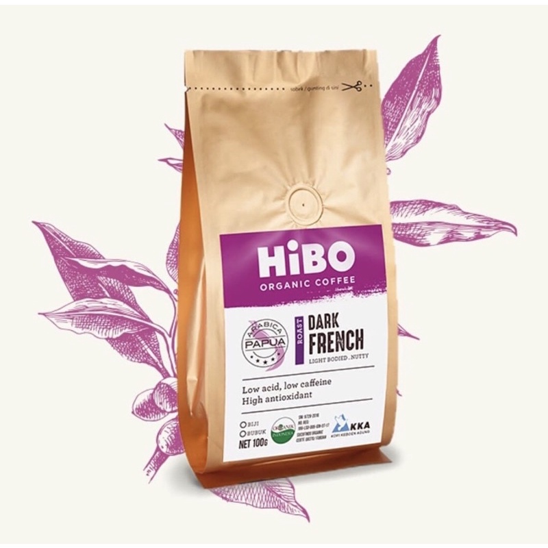 

HIBO Kopi Organic Coffee Dark French Bubuk 100 Gram