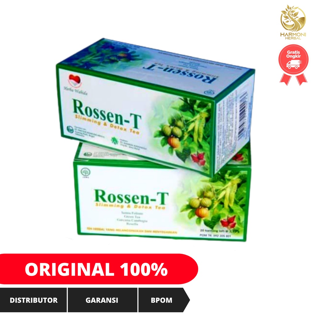 Teh Celup Rosella Rossen-T Tea Hijau Sliming Detox Pelangsing Herbal Alami