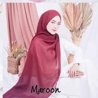 Bella Pashmina New  Fashion Muslim Pashmina Bella Double Hycon-Maroon