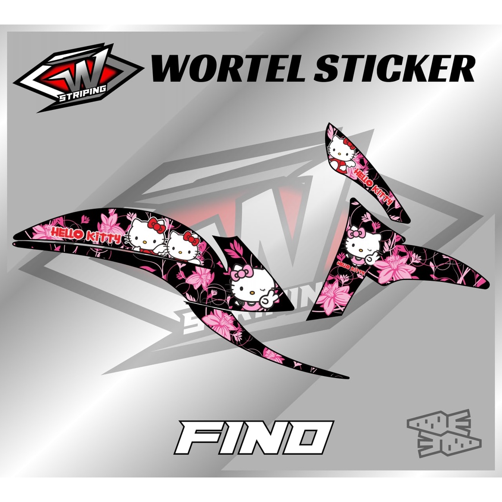 Striping Stiker Variasi Motor Fino 125 Motif Hello Kitty-Striping Hologram Fino 125.