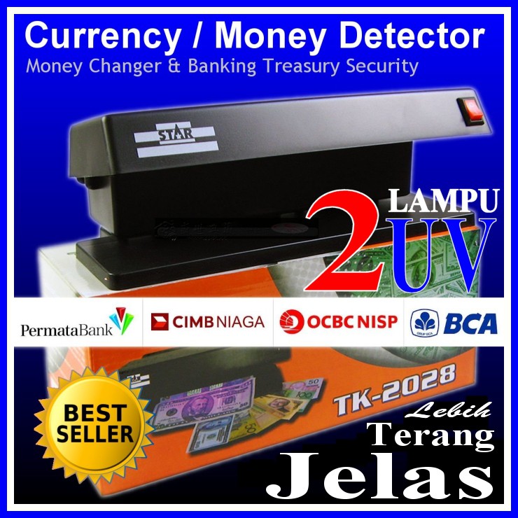 Alat Pendeteksi Uang Kertas Asli atau Palsu - Money Detector TK2028 318 SENTER LED LAMPU ULTRAVIOLET