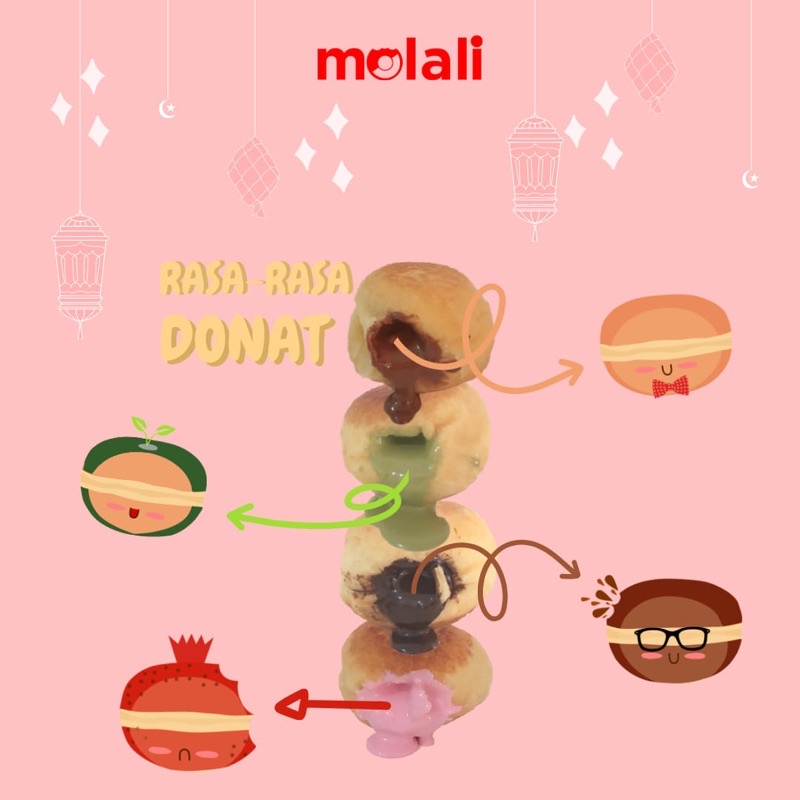 

Donat Kentang Frozen Mini Bomboloni Jco Molali isi 15 biji coklat stawberry filling