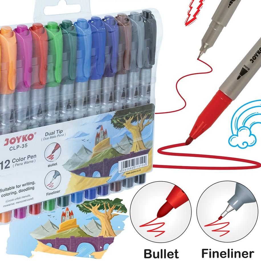 

10.10 SALE Color Pen Pulpen Pena Warna Joyko CLP-35 12 Warna Colors