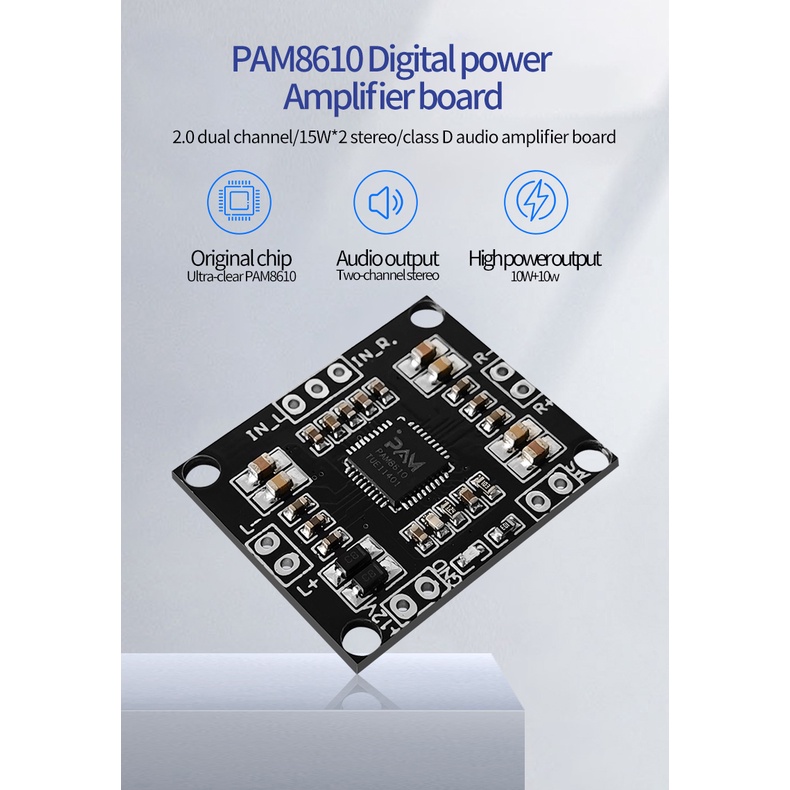 【XH-M181】 【PAM8610】 papan penguat daya digital 2x15W dual channel stereo papan penguat daya tinggi