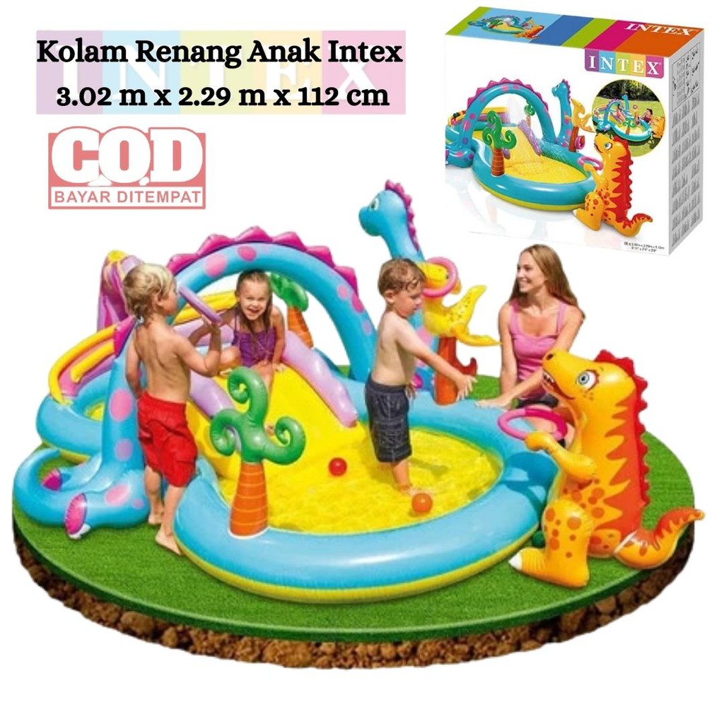 Kolam Renang Anak Intex 57135 Play Center Perosotan 3.02mx2.29mx112cm Kolam Renang Portable