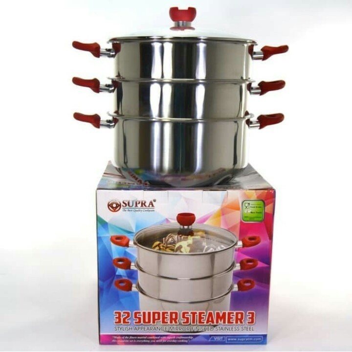 Panci Steamer Supra 32cm Susun 3/Panci Kukusan Supra 32cm Susun 3/Supra Super Steamer 32cm S3