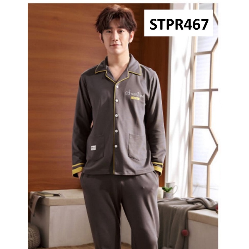 Piyama Pria Baju Tidur Pria Salur Bird Blue - STPR298