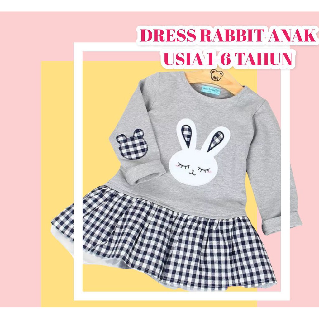 Dress Rabbit Anak Usia 1-6 Tahun Premium dan Terlaris