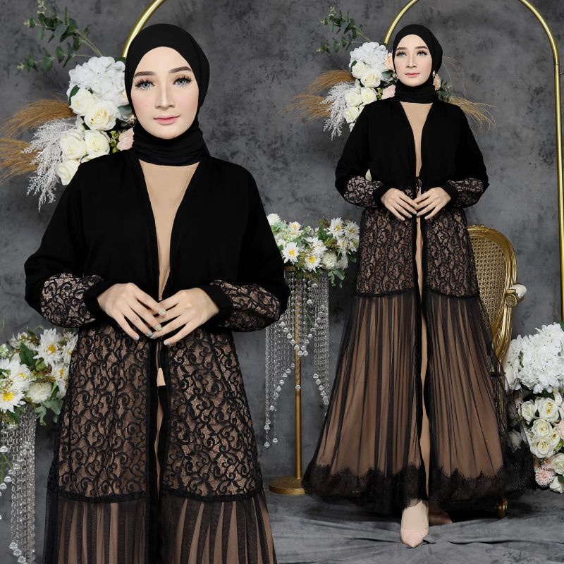 New abaya 10 gamis arab saudi hitam mewah brukat