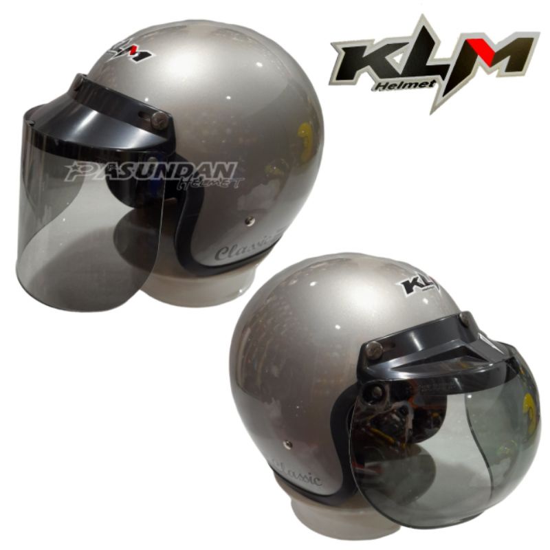 HELM KLM RETRO CLASSIC BOGO DEWASA Silver Gloss