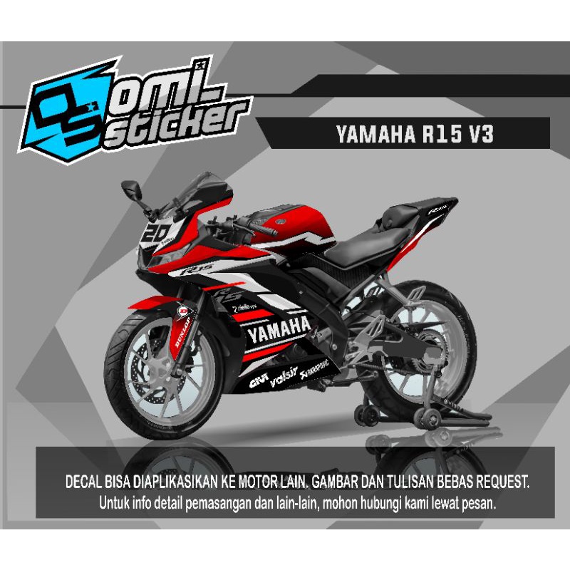 sticker decal yamaha R15 race pro