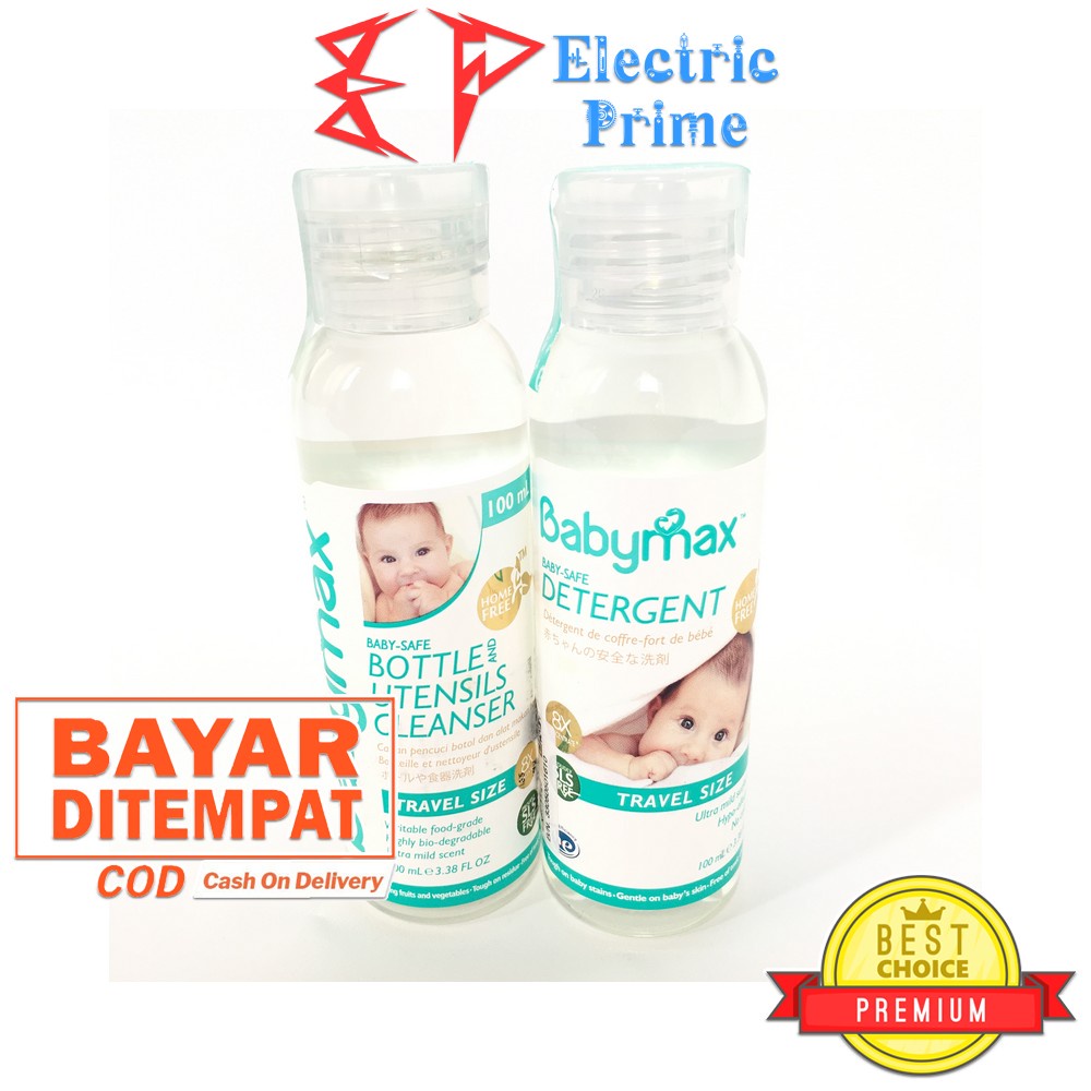 Paket 1x Babymax Detergent Dan 1x Bottle Untensils Cleanser Travel Size 100ml Sabun Antiseptik