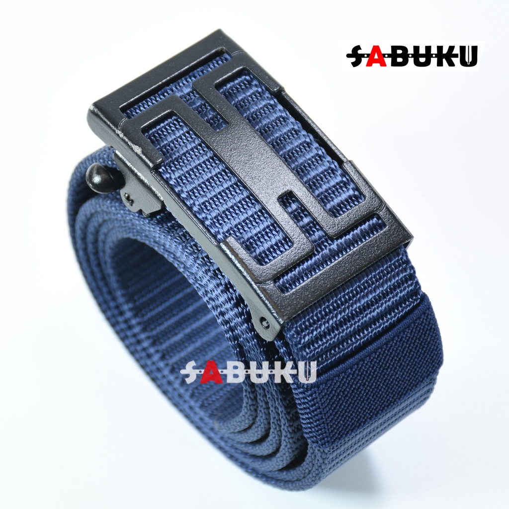 Ikat Pinggang Pria Canvas Kain Nylon Men Belt Nylon Canvas Kepala Logam Besi Men Belt - 165