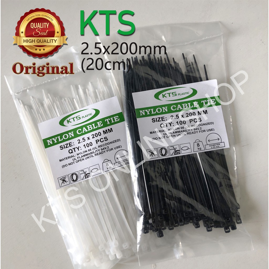 

Kabel ties 2.5x200mm Warna PUTIH/HITAM 1PACK Isi 100PCS