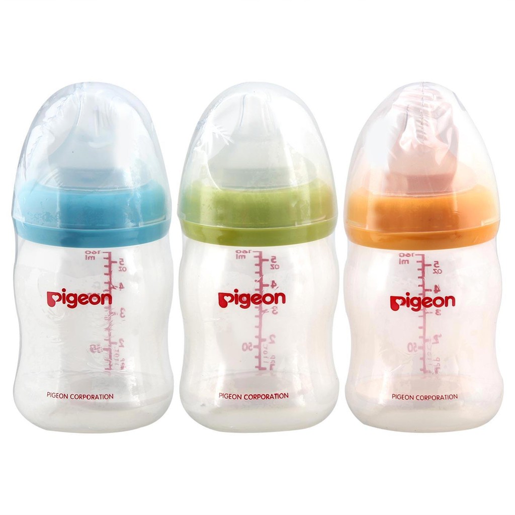 Pigeon WIDE NECK PP BOTTLE 160 ml SofTouch Peristaltic Plus Nipple SS - Botol PP WN Disney Mickey - Botol Susu Bayi 160ml