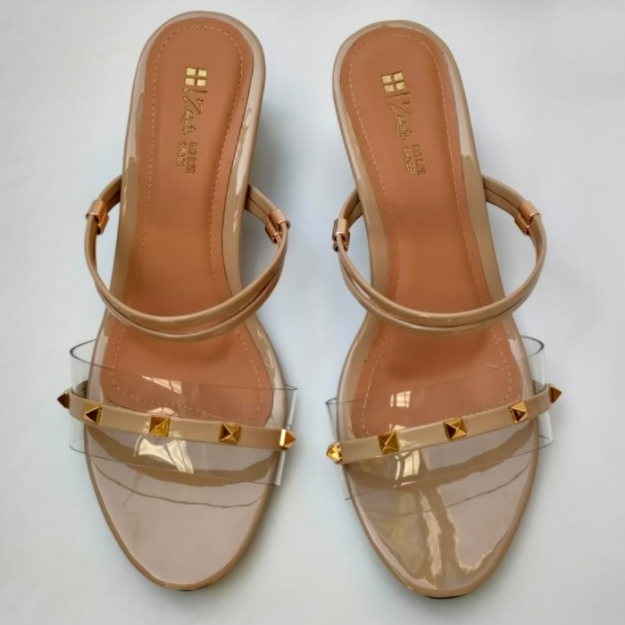 Sandal Wanita Hak kaca elegan Sendal hels casual formal pesta BIG SIZE 41-45 ukuran besar-jumbo ZG-7