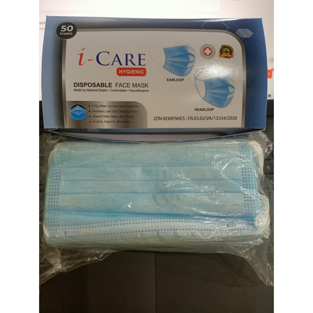 masker 3ply isi 50pc icare