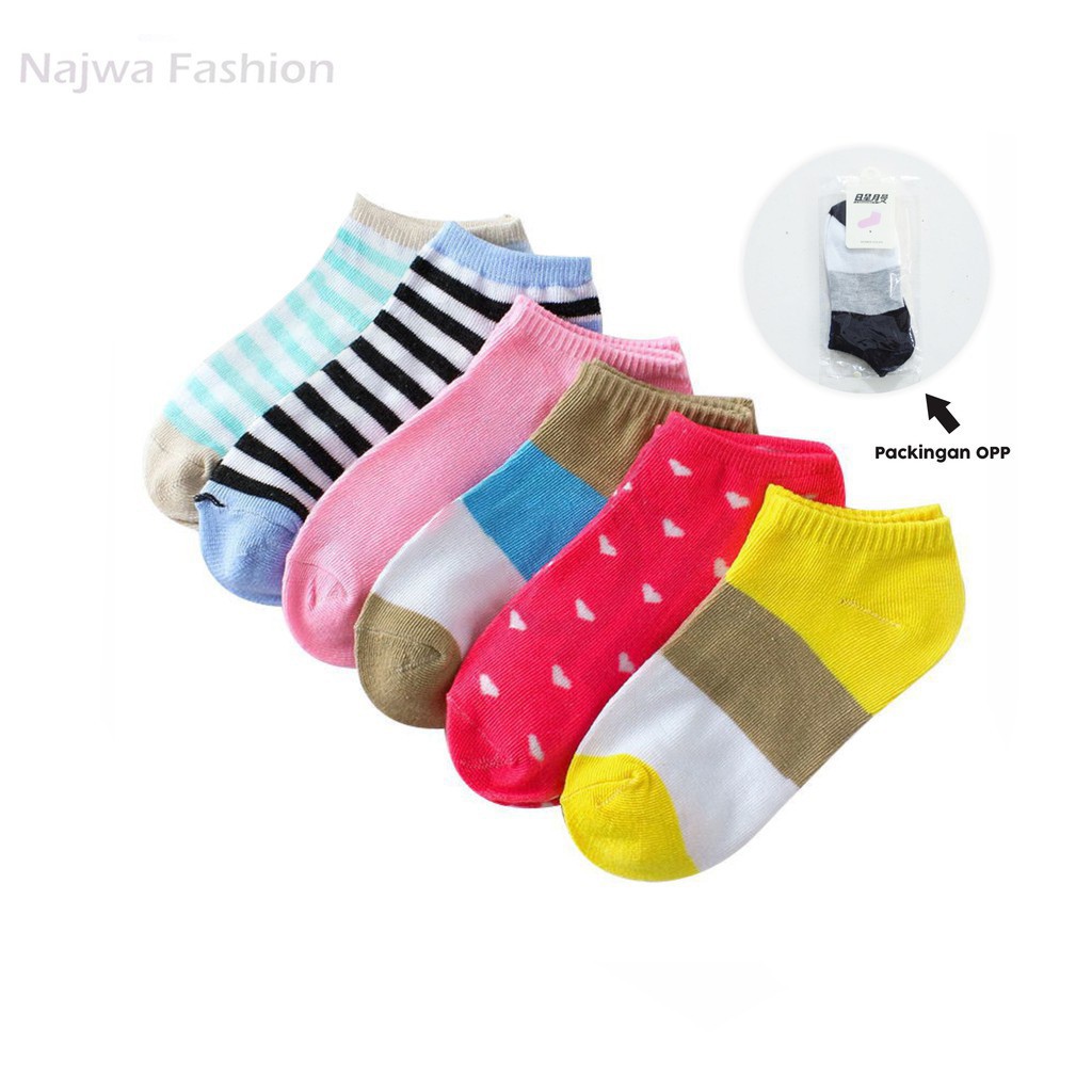 Kaos Kaki Ankle Cute Kaos Kaki Pendek Polos dan Motif Semata Kaki Import Murah C01-1