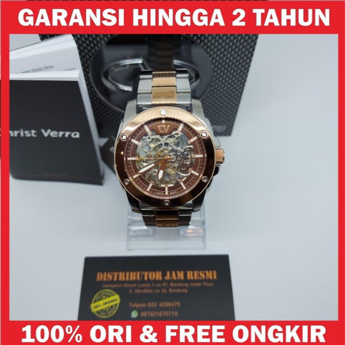 JAM TANGAN ORIGINAL CHRIST VERRA AUTOMATIC CV C 71062G-14 BRN RESMI GARANSI RESMI ORI PRIA COWOK COW