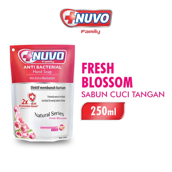 Nuvo Sabun Cuci Tangan Merah Fresh Blossom Pouch 250 ml