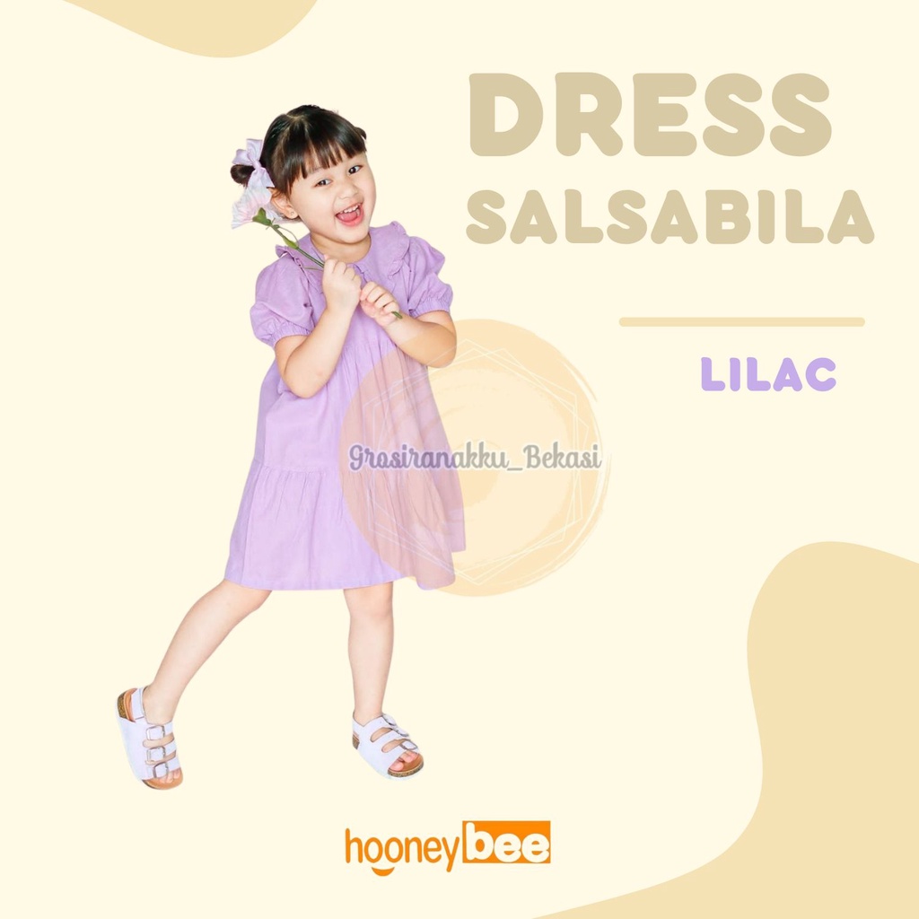 Dress Anak Linen Salsabila Warna Lilac Size 1-5Thn